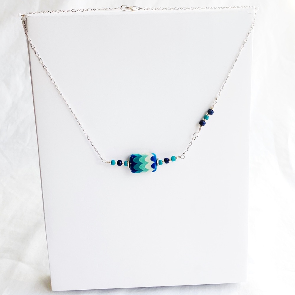 Ocean Waves Natural Stone Pendant - Picture 4 of 7